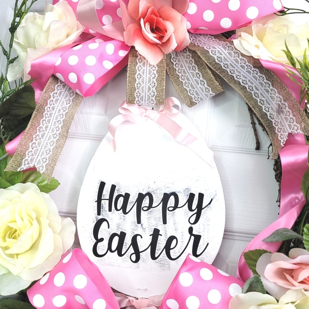 Custom Easter Wreath Happy Easter Sign